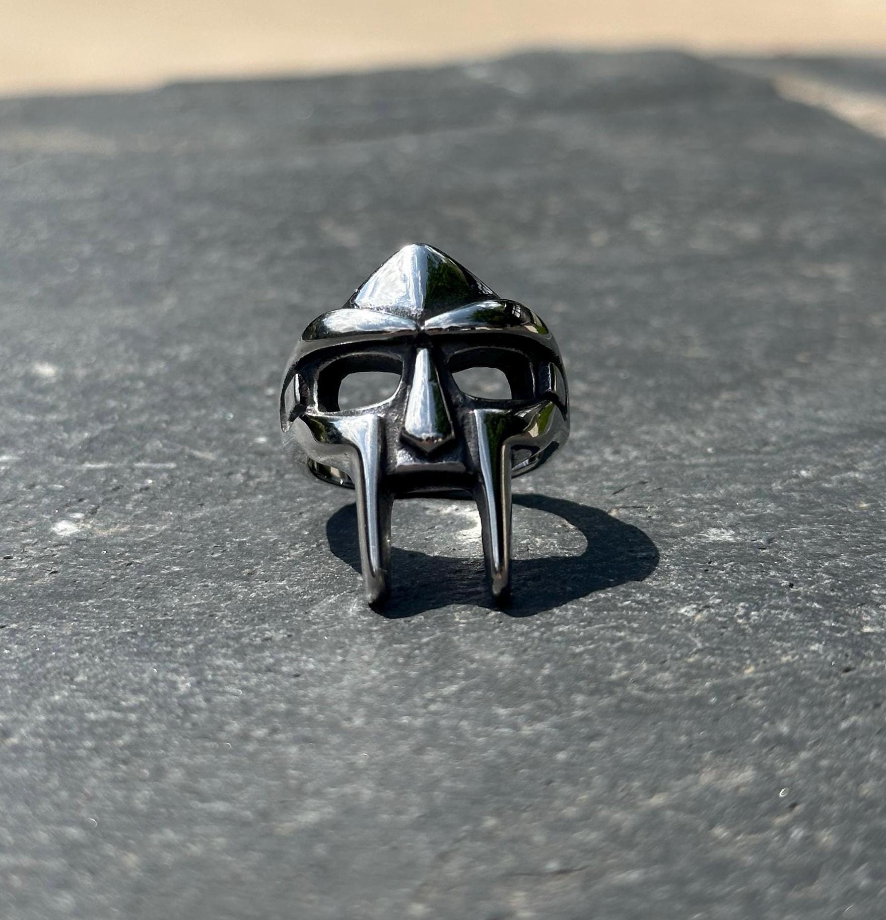 MF DOOM シルバーリング Mf Doom Mask Gladiator Style Stainless Steel Ring Silver