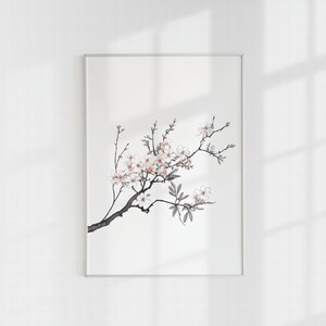 Japanese Cherry Blossom, Line Art Print, Line Art Print Download, Line Art Cherry Blossom, Line Art, Cherry Blossom, Digital Download