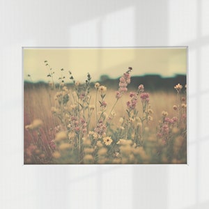 Printable Wildflower Field, Vintage Painting, Farmhouse Decor, Printable Wall Art, Digital Download
