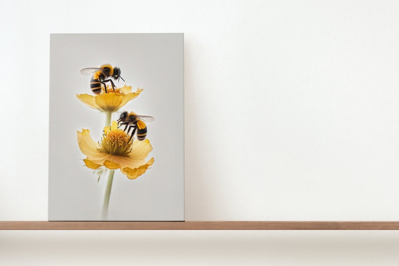 Bee Decor Bee Wall Art Bees and Flowers Printable Wall Art - Etsy