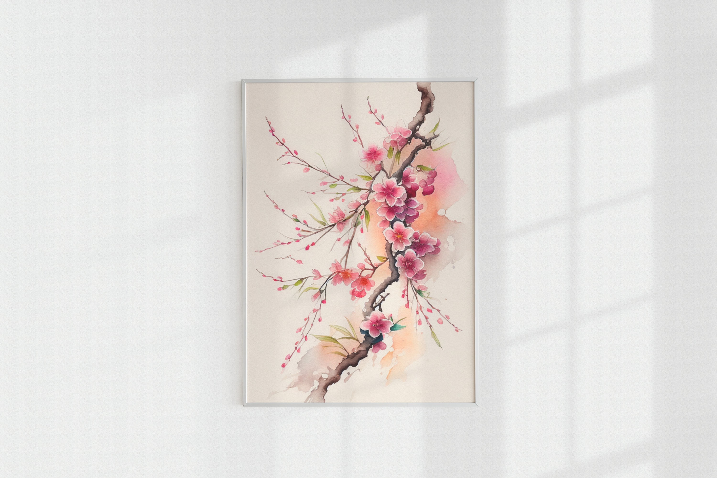 Japanese Cherry Blossom Printable Art, Cherry Blossom Wall Art