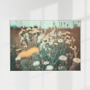 Printable Wildflower Field, Vintage Painting, Farmhouse Decor, Printable Wall Art, Digital Download