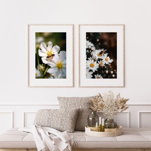 Prints Set, Wall Art Set, Set of 2 Prints,Bee Decor, Bee Wall Art, Bees and Flowers, Printable Wall Art, Printable Art Prints,Printable Bees