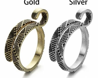 Antique Style Adjustable Tension Yarn Ring Guide Knitting Loop Crochet Winder Gold - Silver