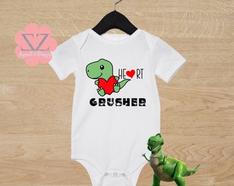 Broyeur de coeurs dinosaure, chemise pour tout-petit, chemises pour tout-petits dinosaures, chemise dinosaure