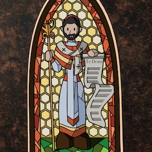 St. Ambrose Saint Sticker | Vinyl Sticker | Catholic Saint Stickers