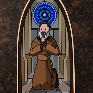 St. Padre Pio Saint Sticker | Vinyl Sticker | Catholic Saint Stickers