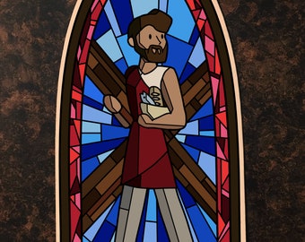 St. Andrew Saint Sticker | Vinyl Sticker | Catholic Saint Stickers