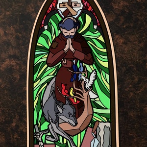 St. Francis of Assisi Saint Sticker | Vinyl Sticker | Catholic Saint Stickers