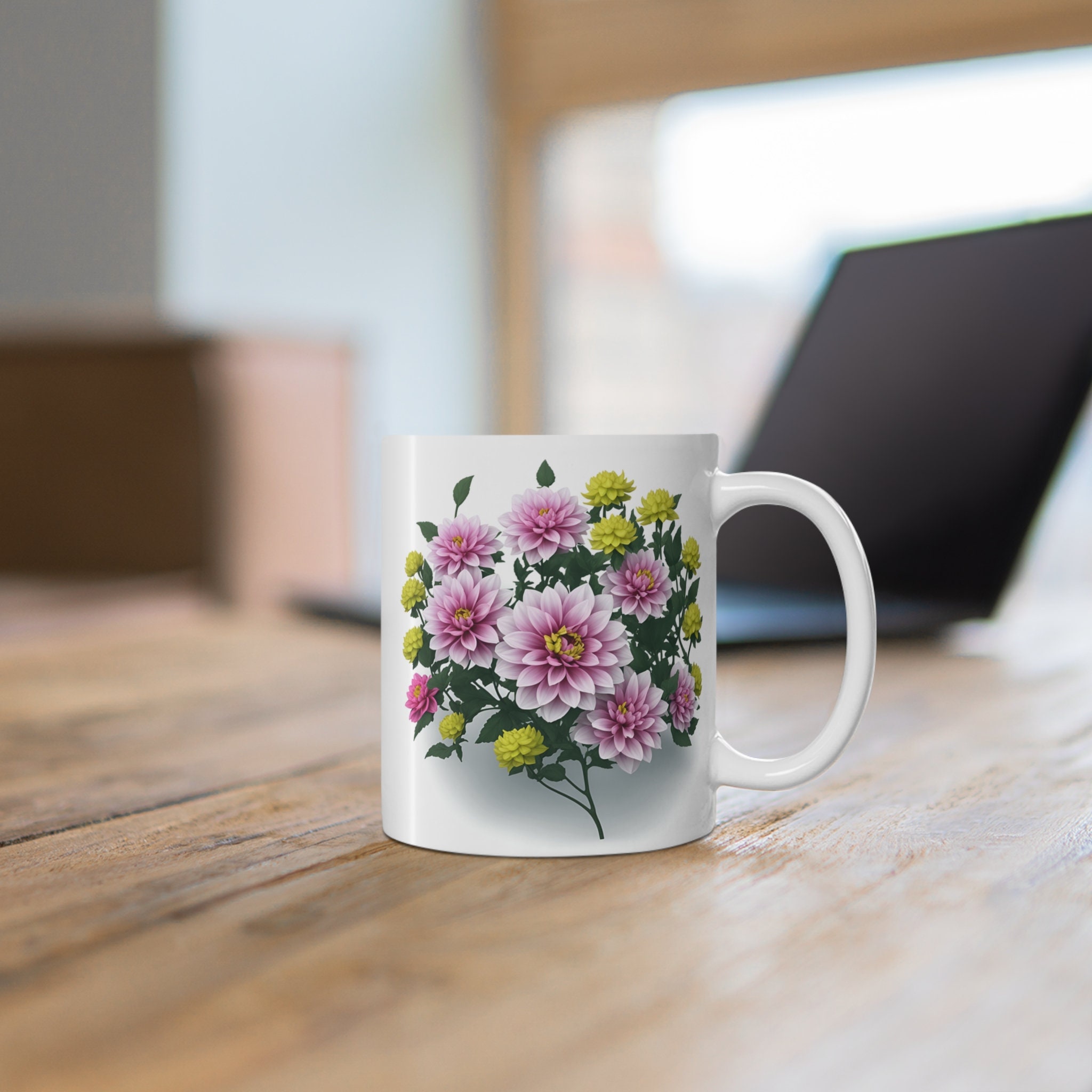 3dRose Poppy Flowers Ceramic Mug - 11 Oz White Coffee Cup With Floral Design