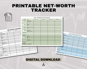 Printable Net Worth Tracker, digital planer, PDF Net Worth Tracker, Instant Download