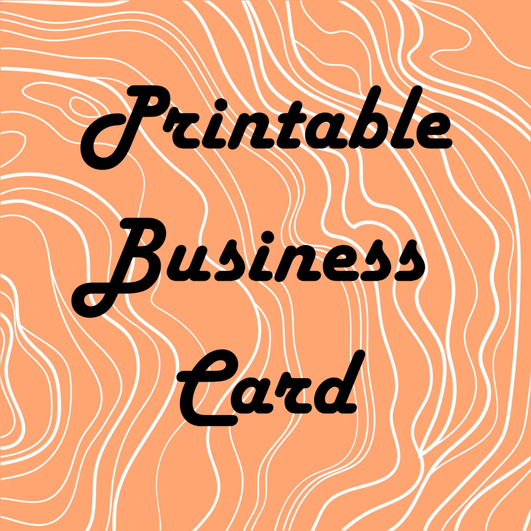 Printable Business Cards Etsy