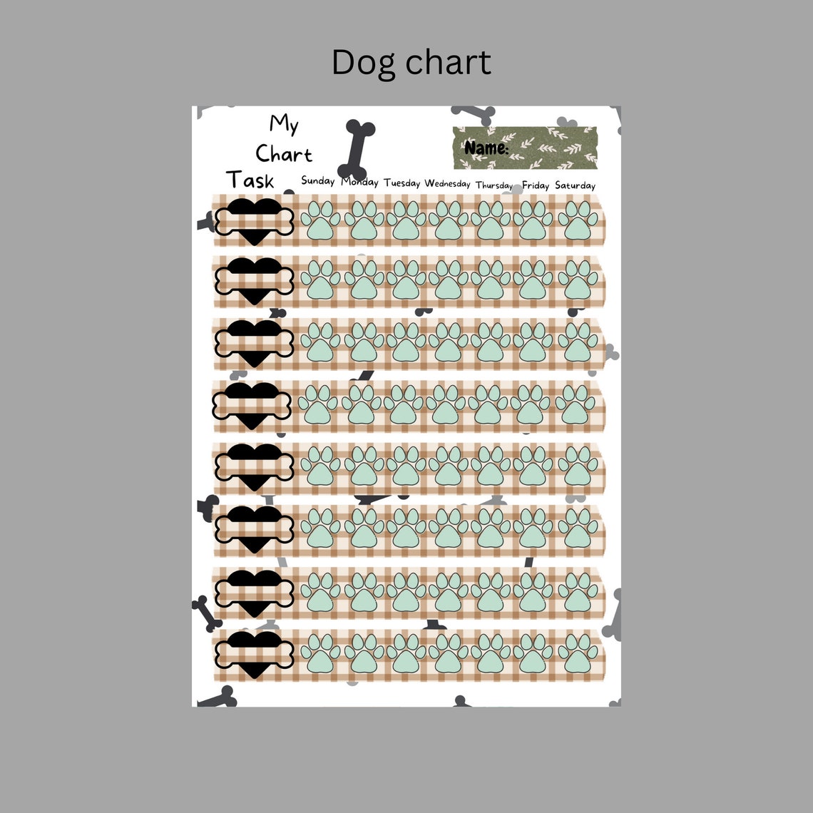 Blank Printable Charts for Kids Etsy