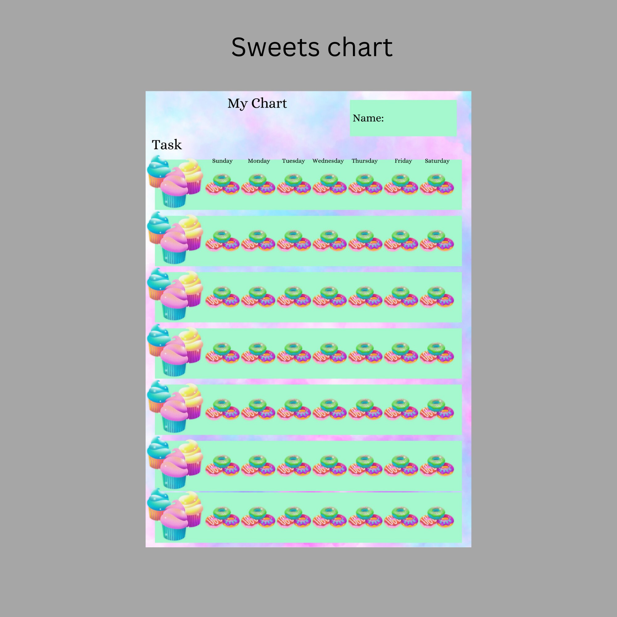 Blank Printable Charts for Kids - Etsy UK