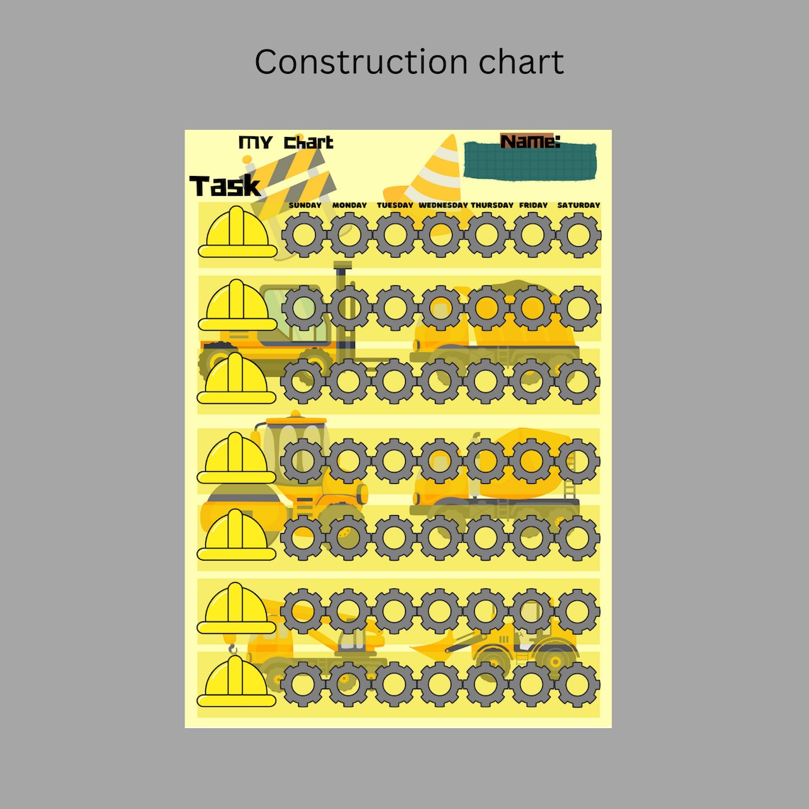 Blank Printable Charts for Kids Etsy