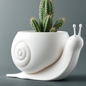 Snail Pot & Vase, Unique Home Decor, Whimsical Snail Planter