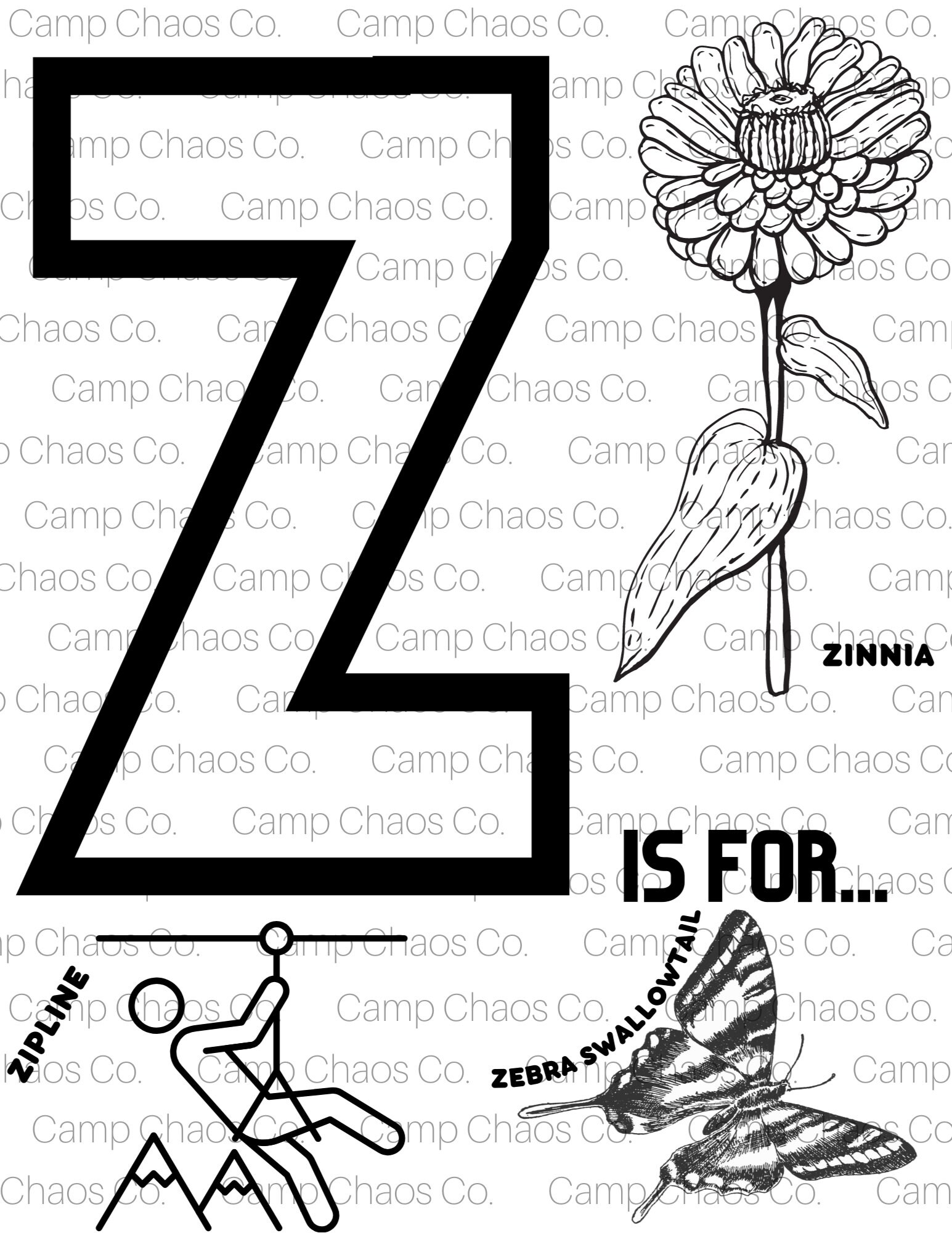 Printable Adventure A-Z Coloring Pages Outdoor A-Z Coloring Bundle 26 ...