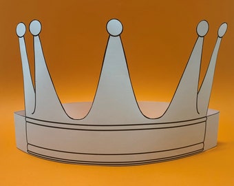 Printable Paper Crown Template – Kids Coloring Activity (Instant Download)