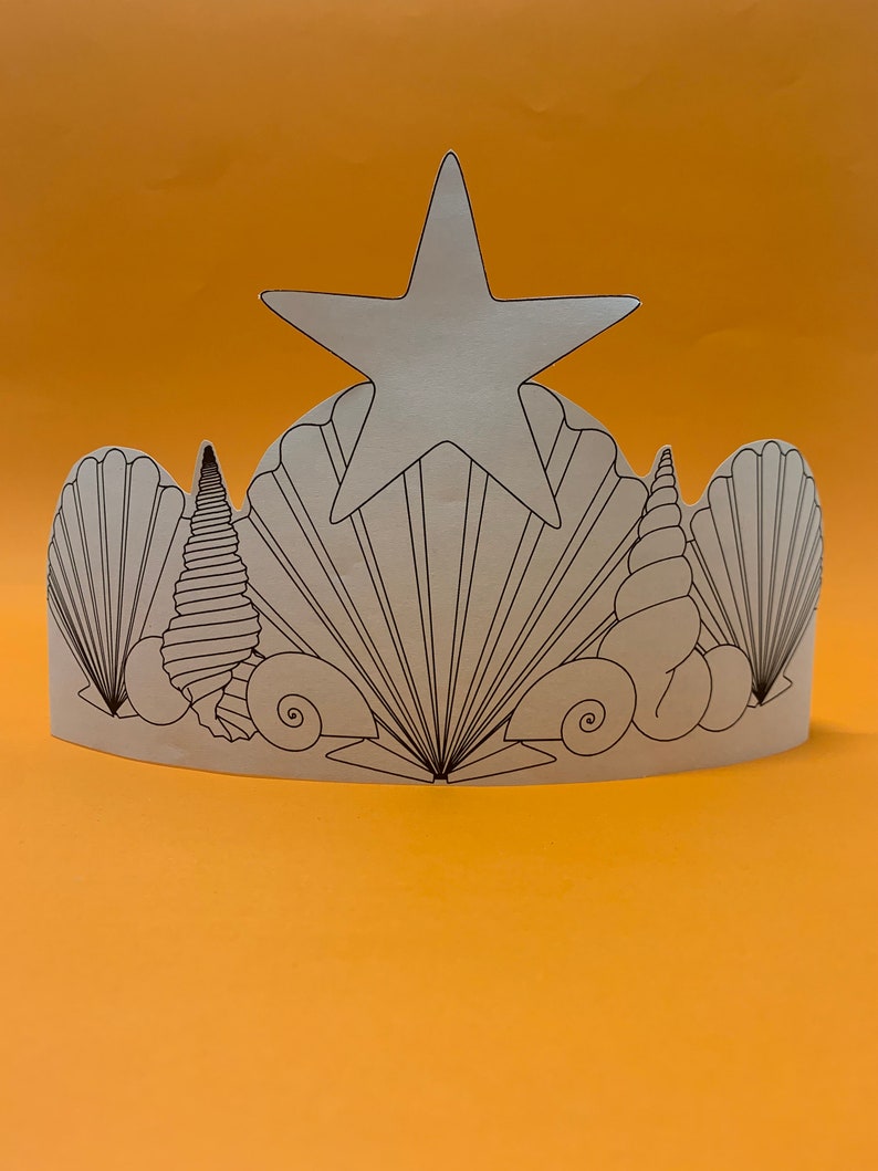 Mermaid Crown Template Paper Crown Headband Printable - Etsy
