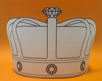 Crown paper template - paper crown - headband - printable - kids craft - costume - activity - coloring - Instant download - diamonds