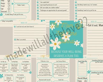 Mom Life Self-Care Journal: Daisy Theme, Daily Prompts (Printable PDF)