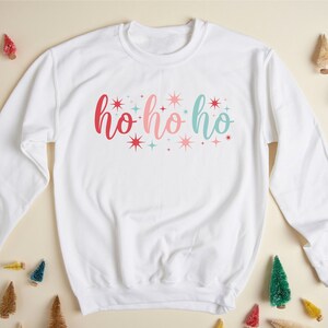 Ho Ho Ho Christmas Sweatshirt || Santa Claus Christmas saying shirt, retro shirt design, holiday party shirt, gift idea, morning crew