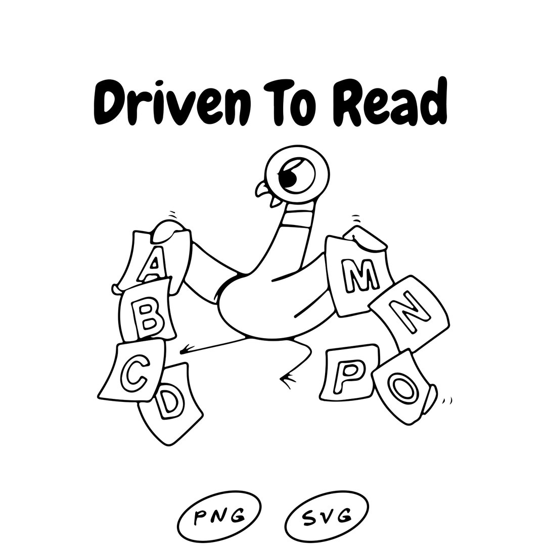 Driven to Read SVG PNG, Pigeon Library Reading Books SVG, Book Quote ...