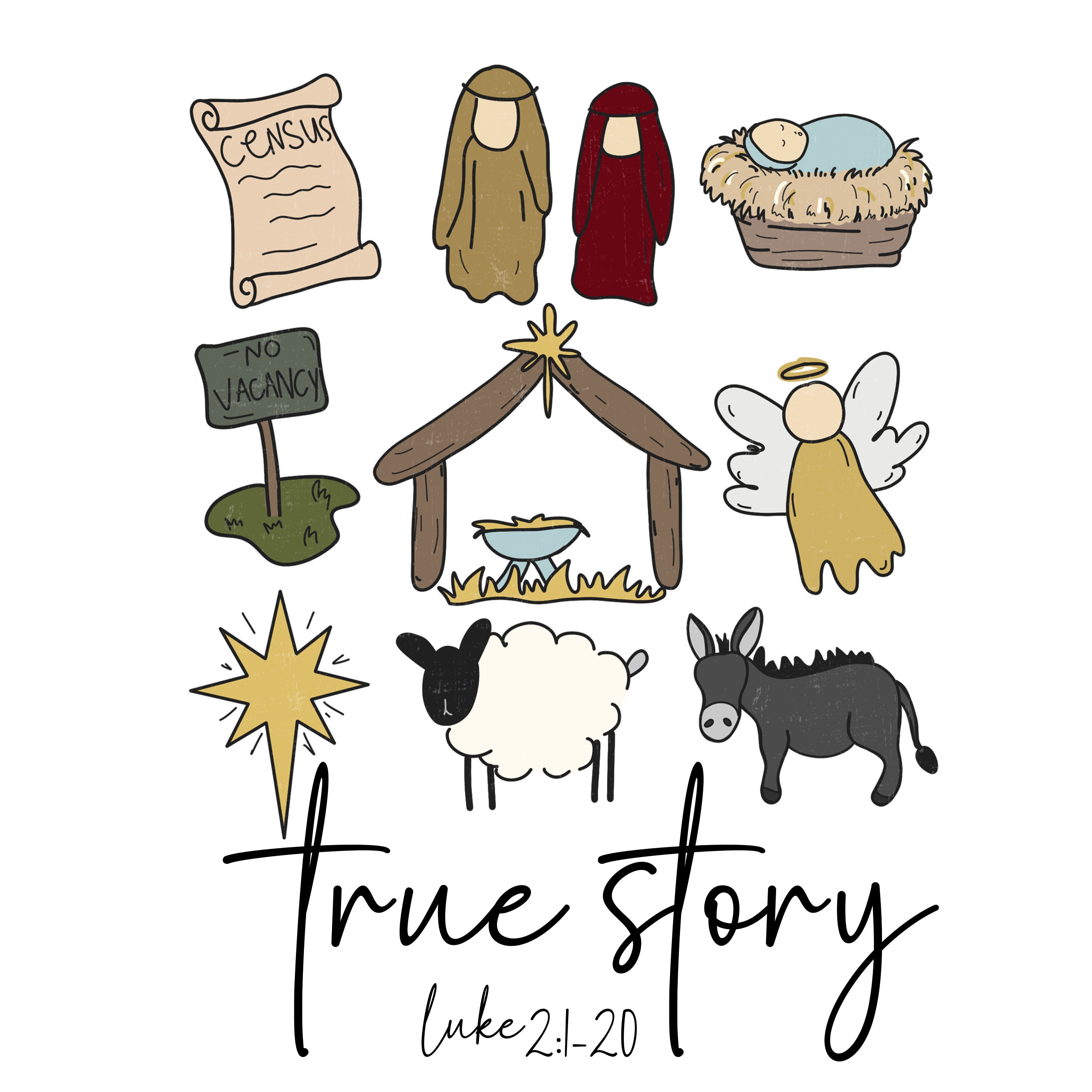 True Story PNG Faith Based Christmas Sublimation File Nativity Story anna-responded-to-pain-by-wholeheartedly-pursuing-god-luke-2-36-38