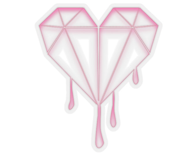 Diamond Bleeding Heart Kiss-Cut Stickers