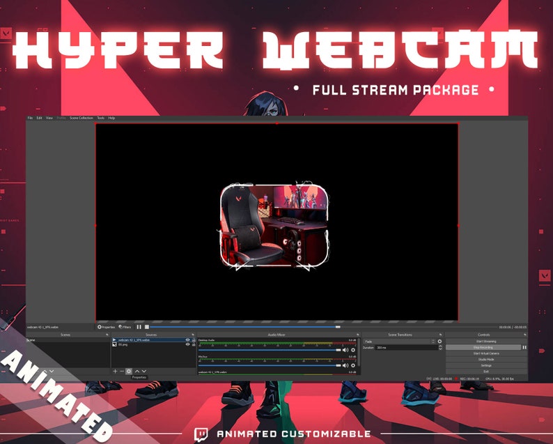Animated cam Overlays Multi Color cams Package 6 Colors cams
