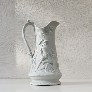 Antique Edward Walley - &quot;Death of Abel&quot; Relief Moulded Jug | 19th Century English Pottery