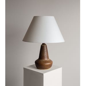 Gunnar Nylund Swedish Ceramic Table Lamp | Rörstrand Mid Century Modern Brown Stoneware |Scandinavian Lighting, Vintage Studio Pottery