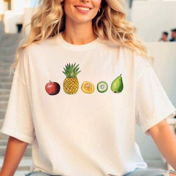 Fruit Graphic PNG, Digital Fruit Tshirt Sublimation Design, Ananas PNG, Apple png, Orange png, kiwi png, Digital Download Fruit Tee graphic