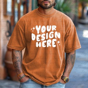 Comfort Colors 1717 Man Model Mockup Yam color Comfor colors 1717 T-shirt mockup, Aesthetic mock, Men Mockup, 1717 mockup file