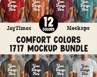 Comfort Colors 1717 T-Shirt Mockup Bundle, 1717 Shirt Mock-up Bundle, Real Model Mock Bundle, Neutral Casual Comfort Colors T-Shirt Mockups