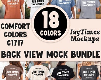 Comfort Color 1717 Woman Mockup Bundle Back View Shirt Mockup Bundle C1717 Female Bundle Trendy Minimal Neutral Boho Mockup Bundle Aesthetic