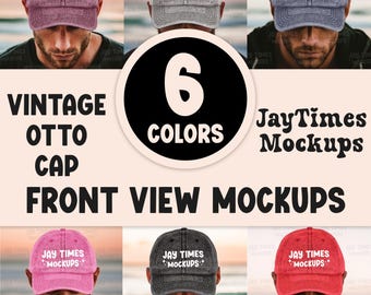 Vintage Cap Mockup BUNDLE Vintage Embroidery Hat Mock  Bundle Baseball Hat Mockup Vintage Cap Mocks Trendy Vintage Cap Mockup OTTO Cap Mock