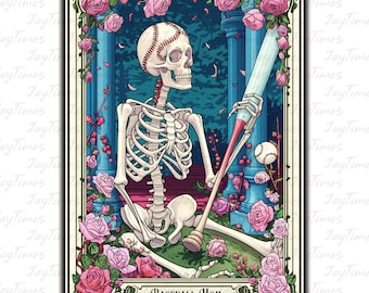 Baseball Mom Tarot Card, Skeleton Tarot Mom PNG, Sublimation Design, Skull Mama Tarot Baseball PNG, Funny Baseball Tarot Lovers Gift Mug png
