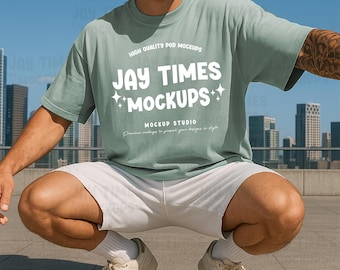 Comfort Colors 1717 Man Model Mockup Bay color Comfort Colors 1717 T-shirt mockup, Estetisk mockup, Herr Mockup Nedladdning, 1717 mockup fil