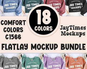 Comfort Colors 1566 Flatlay Bundle Sweatshirt Mockup Bundle C1566 Bundle Mock Trendy Minimal Neutral Simple Boho Pullover Bundle Aesthetic