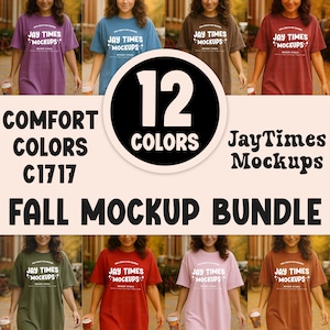 Comfort Color 1717 Fall Mock Bundle Women Shirt Mockup Bundle Autumn Outdoor C1717 Bundle Minimal Neutral Simple Boho Mock Bundle Aesthetic