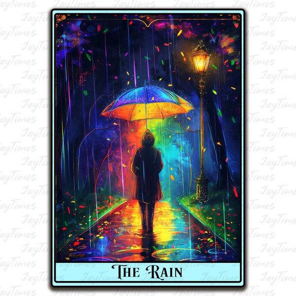 The Rain Tarot Card Sublimation Design Download, Tarot Card PNG, Instant Download Tarot Tote Bag Sublimation Download png, Trendy Tarot Card