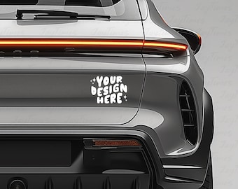 Car Bumper Mockup, Rear View Mocks, Car Sticker Mock-up, Car Back Window, Car Decal Sticker, Bumper Windshield and Trunk, Auto Decal Sticker