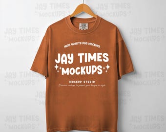 Comfort Colors Yam Hanging Mockup C1717 Yam Hanging t Shirt Mock Aesthetic Studio mockup Hanging blank T-Shirt Mock Comfort Color