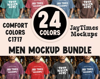 Comfort Colors 1717 Man Mockup Bundle Shirt Mockup Bundle C1717 Male Bundle Mock Trendy Minimal Neutral Simple Boho Mockups Bundle Aesthetic