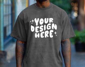 Comfort Colors 1717 Man Model Mockup Pepper color Comfor colors 1717 T-shirt mockup, Aesthetic mock, Men Mockup, 1717 mockup file