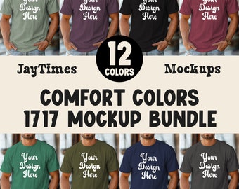 Comfort Colors 1717 T-Shirt Mockup Bundle, 1717 Shirt Mock-up Bundle, Real Model Mock Bundle, Neutral Casual Comfort Colors T-Shirt Mockups