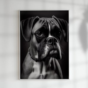 Boxer Pet Portrait, Personalized Dog Wall Art, Pet Memorial Ideas, Digital wall Decor Print, Couple Gift, Personalized Gift, Pet Home Decor