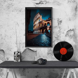 Eternal Colosseum | Roman Empire Night Art | Historical Landmark Print | Italy Wall Art Decor | Instant Digital Download | Multi-Size
