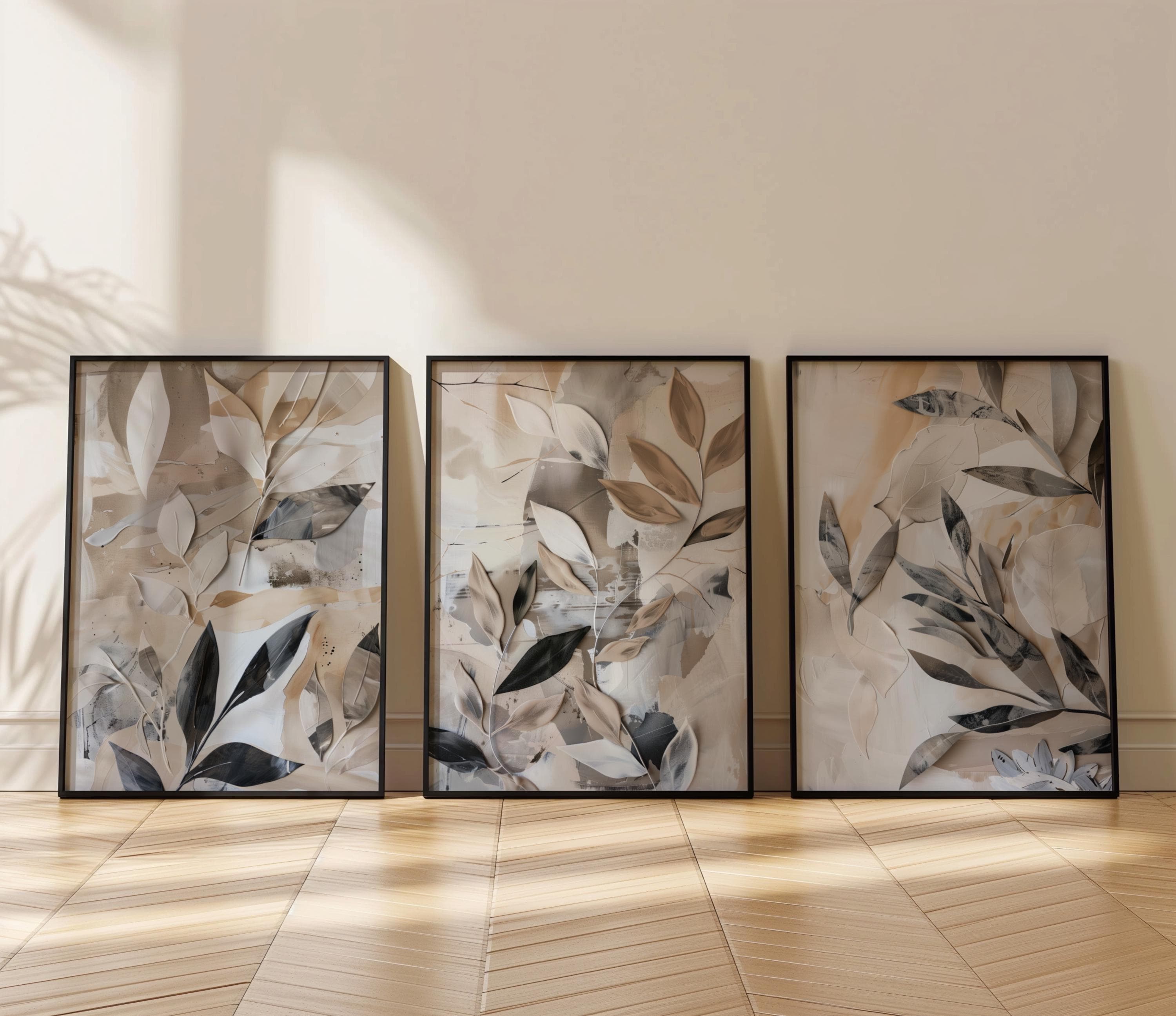 Neutral Botanical Wall Art Set Of 3 Beige And Grey Abstract Leaf neutral-botanical-wall-art-set-of-3-beige-and-grey-abstract-leaf